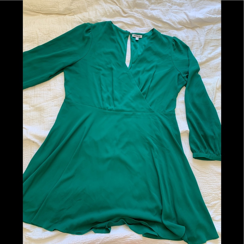 Express Emerald green chiffon dress